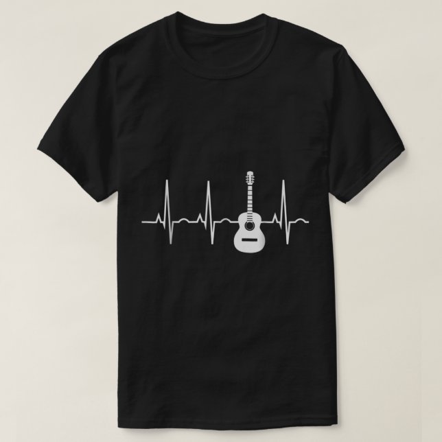 Camiseta Guitar Heartbeat Line Music Lover Design (Diseño del anverso)