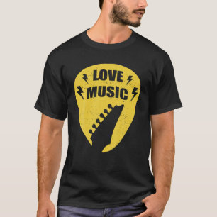 Camiseta Guitar Hoodie Plectrum Con El Texto Alemán "I Love