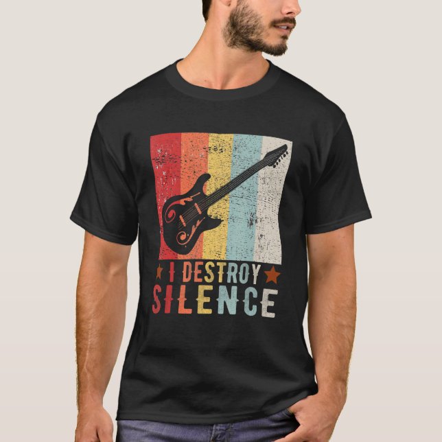 Camiseta Guitar Instrument I Destroy Silence white 1 (Anverso)