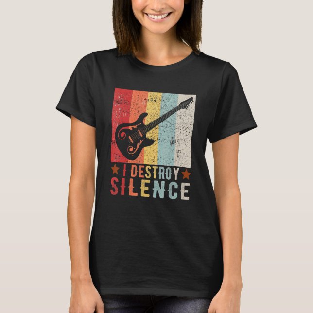 Camiseta Guitar Instrument I Destroy Silence white 1 (Anverso)