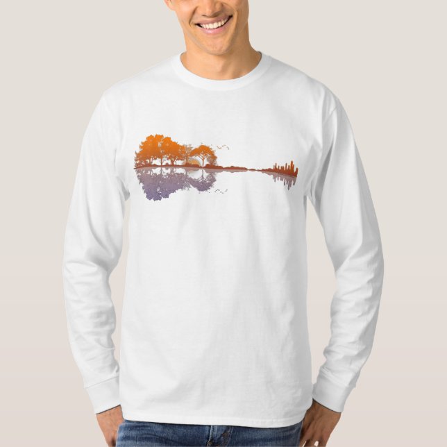 Camiseta Guitar Lake Reflexiones Música Y Guitarra Amante (Anverso)