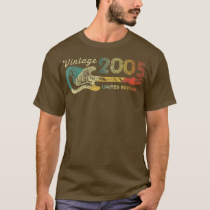 Camiseta Guitar Lover 17 Year Old Gifts Vintage 2005 Limite