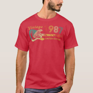 Camiseta Guitar Lover 35 Year Old Gifts Vintage 1987 Limite