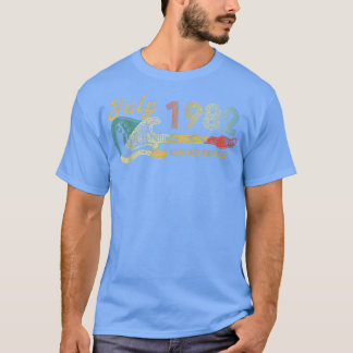 Camiseta Guitar Lover 40 Year Old Gifts July 1982 Limited E