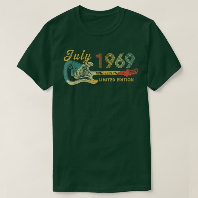 Camiseta Guitar Lover 53 Year Old Gifts July 1969 Limited E (Diseño del anverso)