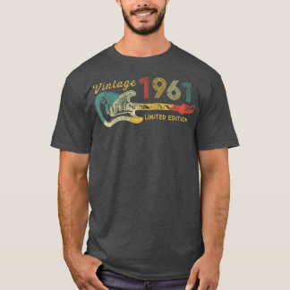 Camiseta Guitar Lover 61 Year Old Gifts Vintage 1961 Limite