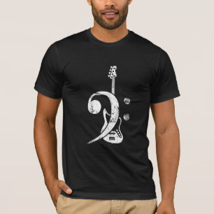 Camiseta Guitar Lover   Bass Clef Bass Guitar