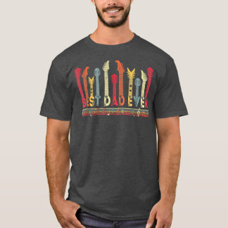 Camiseta Guitar Lover Best Dad Ever Retro Music Fathers Day