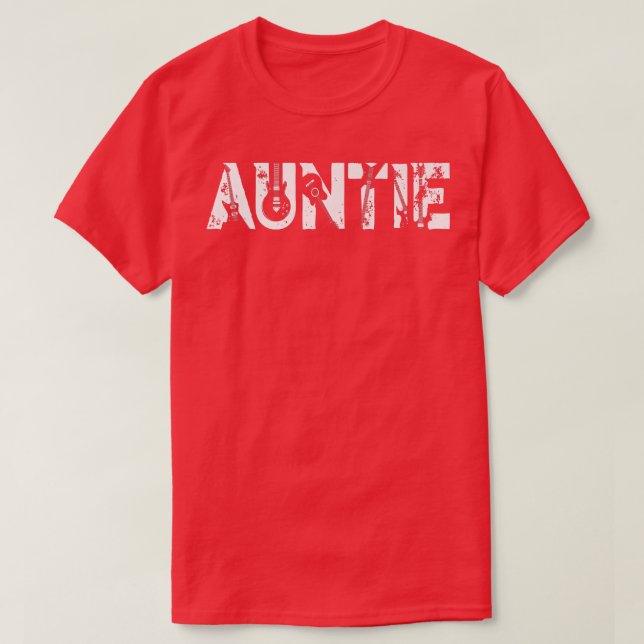 Camiseta Guitar Lover Guitarist Auntie Funny Music Mothers  (Diseño del anverso)