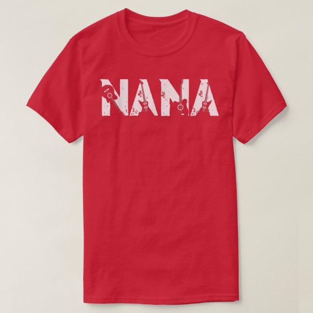 Camiseta Guitar Lover Guitarist Nana Funny Music Mothers Da (Diseño del anverso)