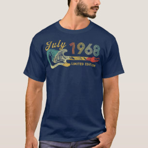 Camiseta Guitar Lover Regalos De 54 Años Julio 1968 Limited
