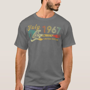 Camiseta Guitar Lover Regalos De 55 Años Julio 1967 Limited
