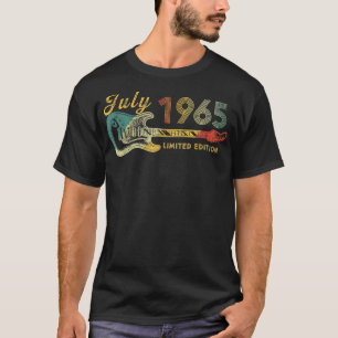 Camiseta Guitar Lover Regalos De 57 Años Julio 1965 Limited