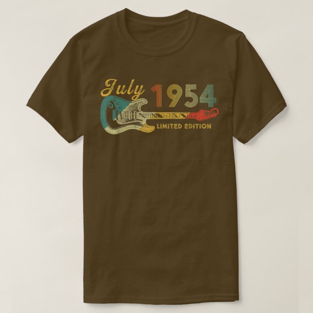 Camiseta Guitar Lover Regalos De 68 Años Julio 1954 Limited (Diseño del anverso)
