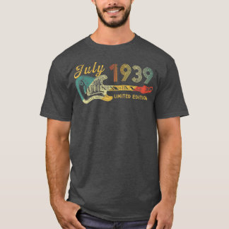 Camiseta Guitar Lover Regalos De 83 Años Julio 1939 Limited