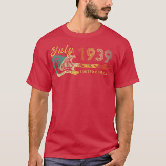 Camiseta Guitar Lover Regalos De 83 Años Julio 1939 Limited