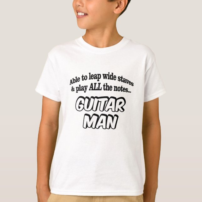 Camiseta Guitar Man - Superhéroe musical (Anverso)