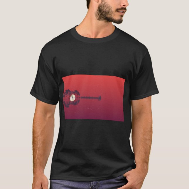 Camiseta Guitar Moon Vibes Tee estético (Anverso)