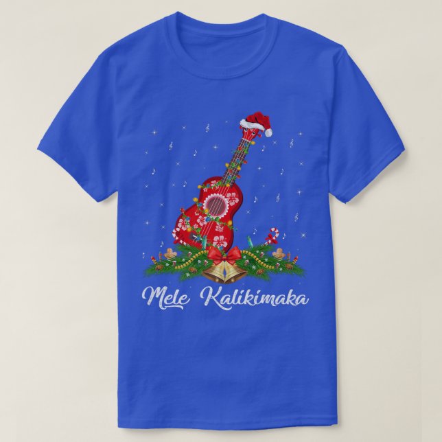 Camiseta Guitar Music Hawaiian Ukulele Mele Kalikimaka Chri (Diseño del anverso)