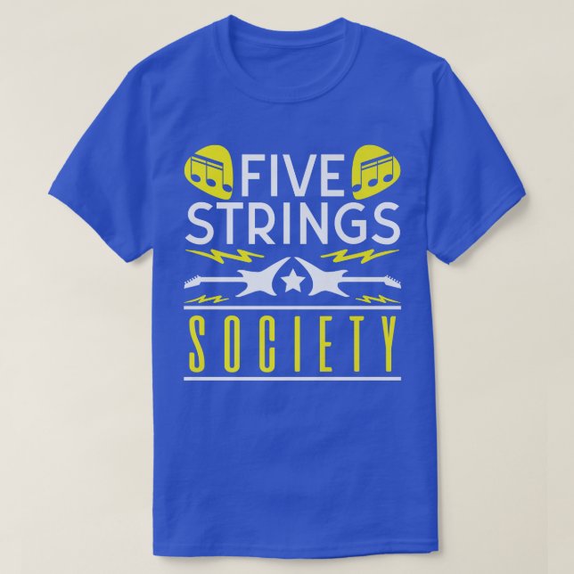 Camiseta Guitar Music Lover Five Strings Society504 (Diseño del anverso)