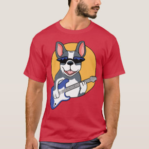 Camiseta Guitar Music Lover French Bulldog Frenchie Guitar
