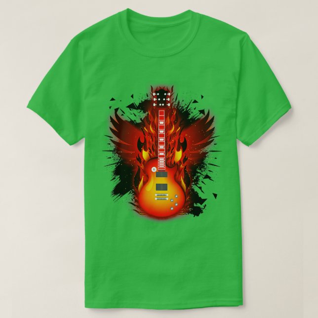 Camiseta Guitar Phoenix Fire Music Sound Acoustic Gift (Diseño del anverso)