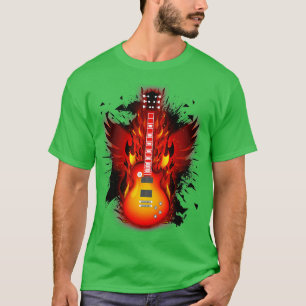 Camiseta Guitar Phoenix Fire Music Sound Acoustic Gift