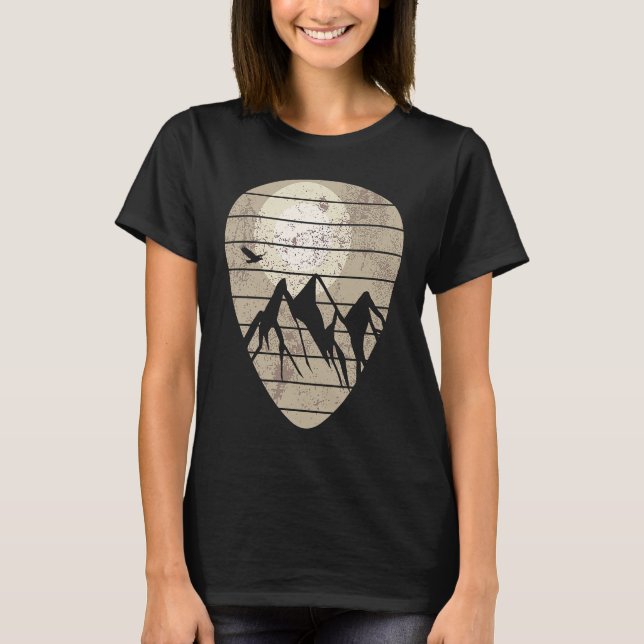 Camiseta Guitar Pick Mountain Cool Guitar Player Guitarist  (Anverso)