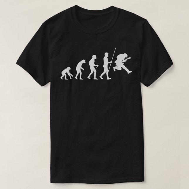 Camiseta Guitar Player Musician Jumping Guitarist Evolution (Diseño del anverso)