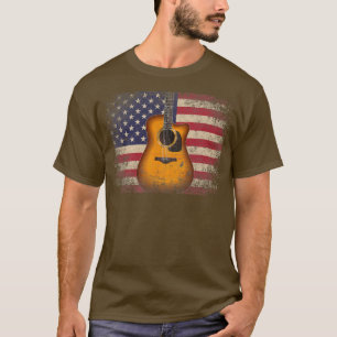 Camiseta Guitar Regalo 4 De Julio Bandera Americana Usa - P