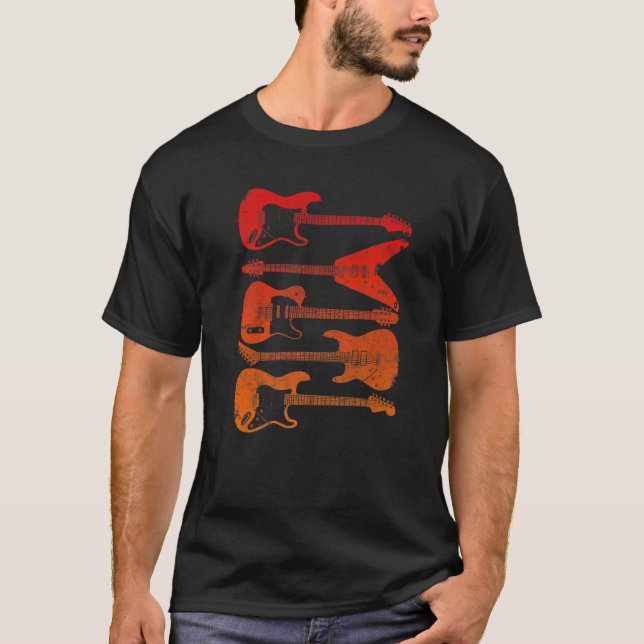 Camiseta Guitar  Retro Style For Guitarist Premium (Anverso)