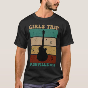 Camiseta Guitar Retro Vintage Chicas Viaje Nashville 2023 C