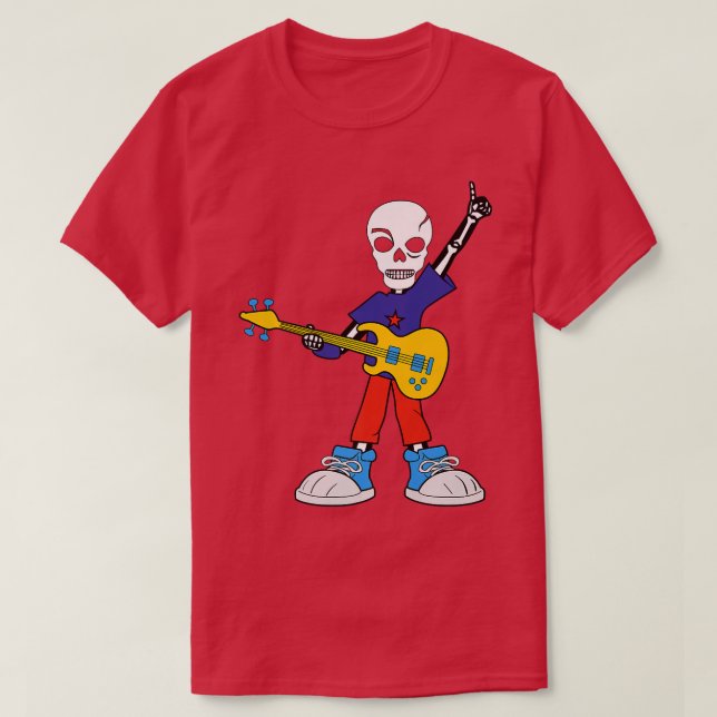 Camiseta Guitar Rockstar Skeleton I Music I Rock Music  (Diseño del anverso)