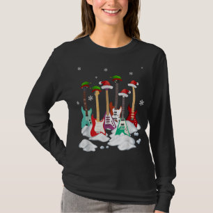 Camiseta Guitar Santa Hat Árbol de Navidad Divertido música