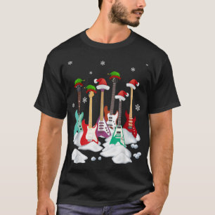 Camiseta Guitar Santa Hat Árbol de Navidad Divertido música