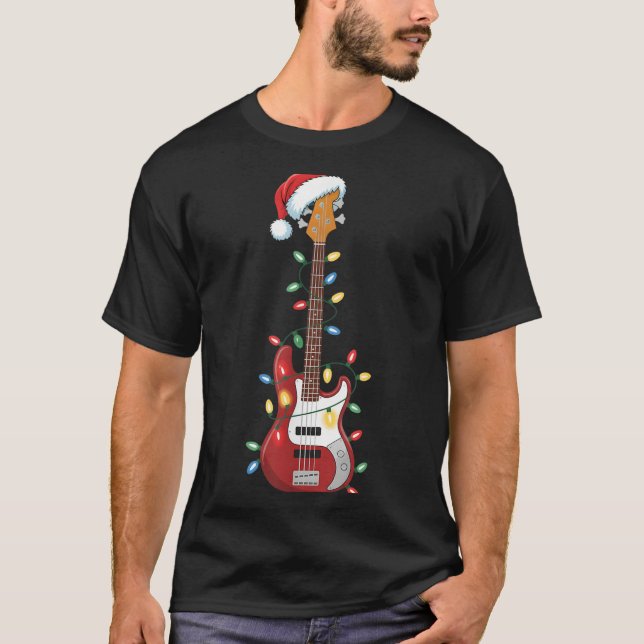 Camiseta Guitar Santa Hat Navidades enciende B Player Guita (Anverso)