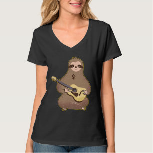 Camiseta Guitar Sloth Tocar Guitarra Cute Kawai Sloths Funn