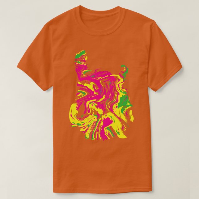 Camiseta Guitar Swirl psicodélico (Diseño del anverso)