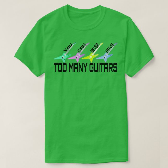 Camiseta Guitar T Shirt How Many Guitars Gift For Guitar Pl (Diseño del anverso)