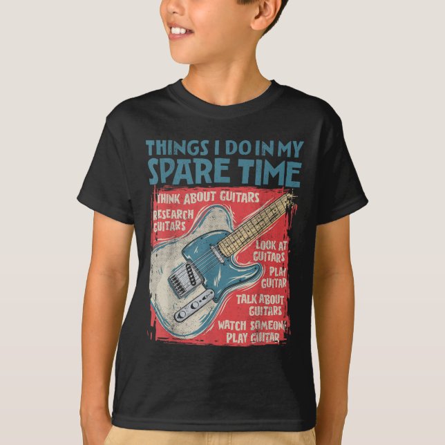 Camiseta Guitar Things I Do In My Spare Time Funny Electric (Anverso)