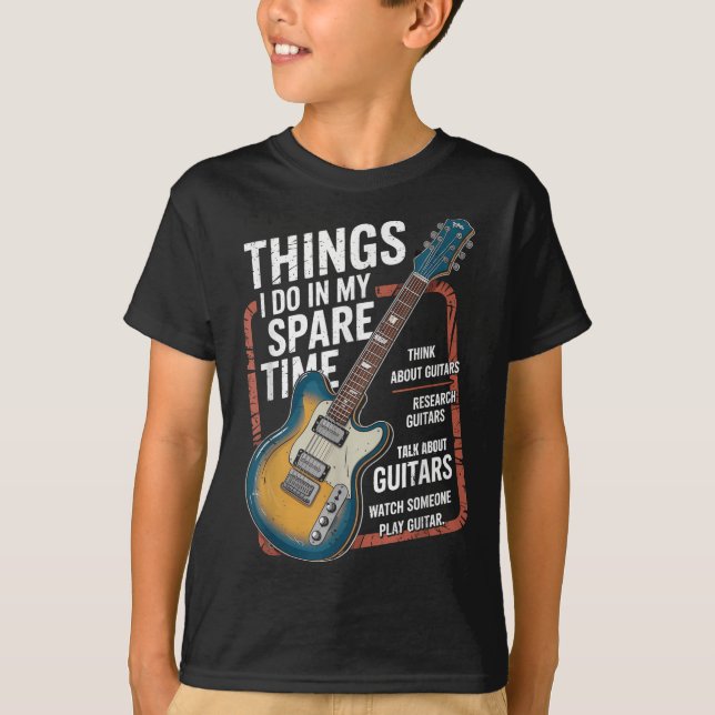Camiseta Guitar Things I Do In My Spare Time Funny Guitaris (Anverso)