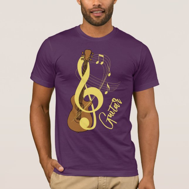 Camiseta Guitar Treble Clef Fun Music Notes Graphic (Anverso)