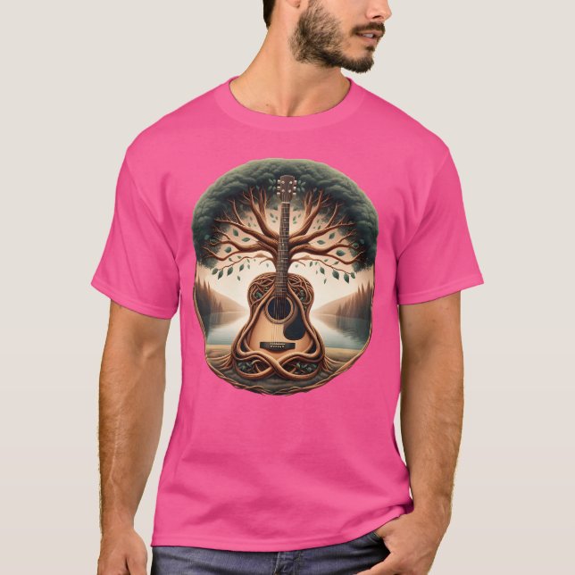 Camiseta Guitar Tree Artwork Acoustic Guitar (Anverso)