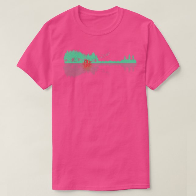 Camiseta Guitar Trees Water Reflection Art - Musicians & Mu (Diseño del anverso)