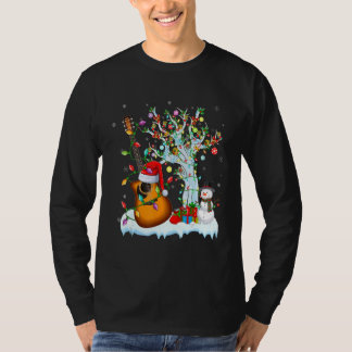 Camiseta Guitar X-mas Lighting Santa's Hat Guitar Lovers Ch