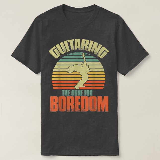 Camiseta Guitarando la cura para el aburrimiento Guitar Ret (Diseño del anverso)