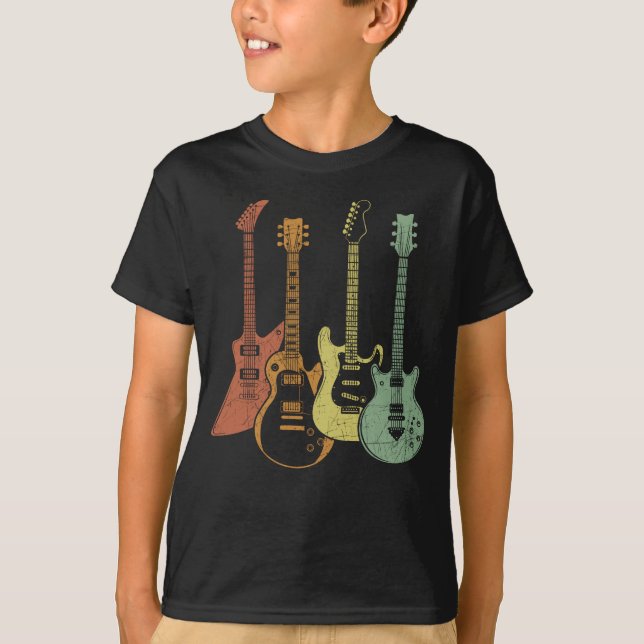 Camiseta Guitareros de instrumentos musicales coloridos (Anverso)