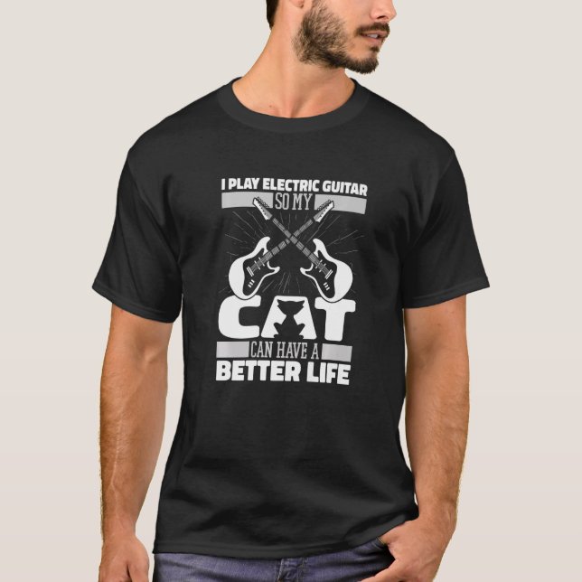 Camiseta Guitariano Cat E Guitarra Eléctrica (Anverso)