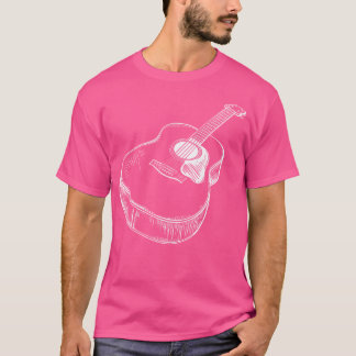Camiseta Guitariano de arte en línea guitarra acústica band