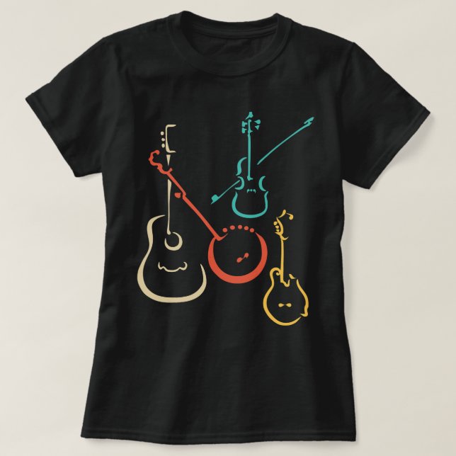 Camiseta Guitariano Guitariano Guitariano Retro mandolin (Diseño del anverso)
